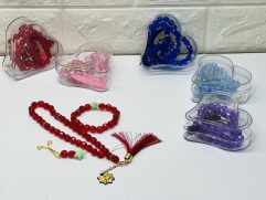 ست تسبیح و دستبند و گیره قلبی